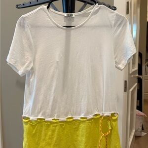 Kenzo White and Yellow Short Sleeve Tee